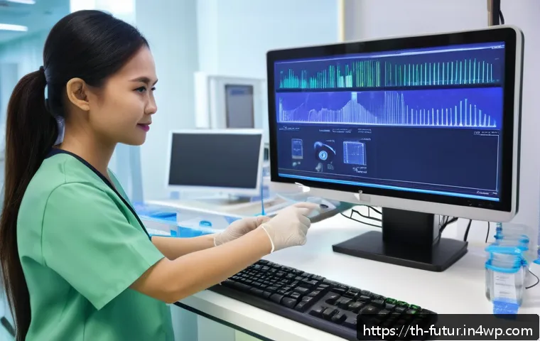 바이오테크와 환자 경험 향상 방안 - A modern hospital setting in Bangkok featuring a diverse Thai patient wearing casual clothing, under...