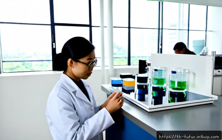 Home 17 바이오테크와 생명 윤리의 중요성 - Photorealistic biotechnology ethics scene in a modern Thai medical research laboratory, a diverse te...