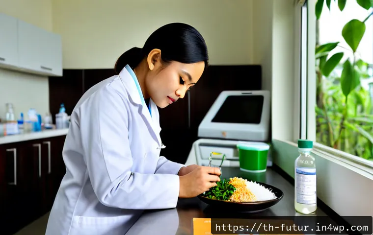 바이오테크를 활용한 식이요법 혁신 - Photorealistic Thai nutrition scientist in a modern Bangkok dietary clinic, reviewing personalized b...